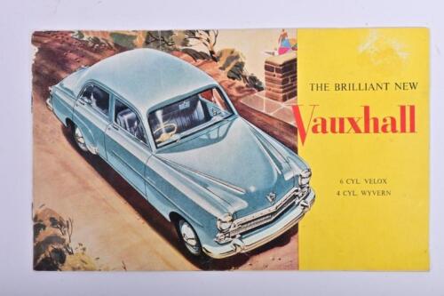 VAUXHALL: A 1955 Vauxhall sales brochure for 6&nbsp;CYL. VELOX and 4 CYL.WYVERN models. Produced by General Motor's Holden