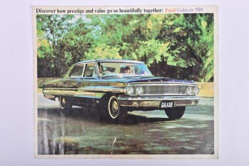 FORD: An original Ford Australia 1964 Ford Galaxie 500 sales brochure. In colour with fold out section, sales narrative, and specifications