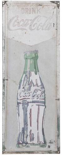 COCA-COLA: A vintage Coca-Cola tin advertising sign, faded, 61 x 23cm