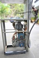 PETROL PUMP: A circa 1980s double sided petrol pump, 234cm high x 100cm wide - 4