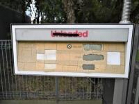 PETROL PUMP: A circa 1980s double sided petrol pump, 234cm high x 100cm wide - 5