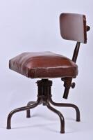 CHAIRS: Two mid century industrial metal swivel chairs - 2