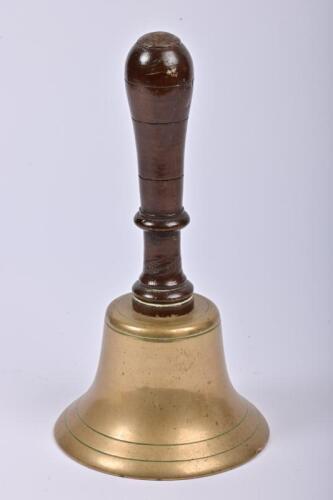 HANDBELL: An early 20th century school handbell, 28cm high