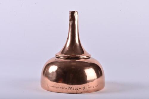 FUNNEL: An early brass funnel stamped "Jos Lucas Ltd - No. 33 - Birmingham" 16cm high x 12cm diameter