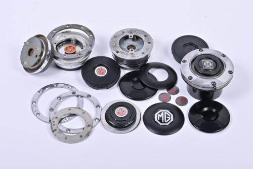 STEERING WHEEL BOSSES: A group of Moto-Lita Le Carra steering wheel bosses