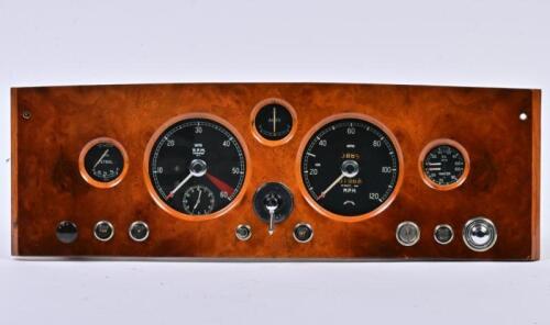 JAGUAR: A very rare and original Jaguar Mk1 optional walnut factory overlay for dashboard fascia (would convert to XK150)