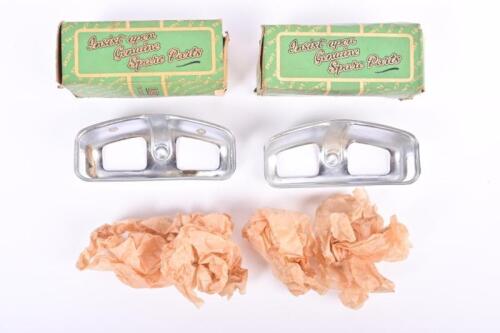 NUMBER PLATE BODIES: A pair of new old stock rear chrome Lucas number plate bodies