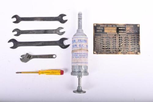 JAGUAR: A group of genuine Jaguar items. A group of Jaguar Garrington spanners and shifter for XK 120 and Mk VII, etc