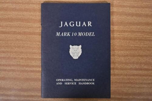 JAGUAR: An original 'JAGUAR MARK 10 MODEL - OPERATING, MAINTENANCE AND SERVICE HANDBOOK'