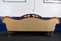 SETTEE: A Victorian velvet upholstered carved mahogany camel back settee, length of back 222cm - 5