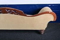 SETTEE: A Victorian velvet upholstered carved mahogany camel back settee, length of back 222cm - 7