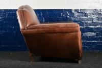 LOUNGE CHAIR: An Art Deco style club leather lounge chair - 4