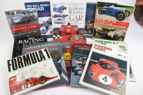 F1 RACE CARS: A collection of hardcover books detailing F1 race cars.