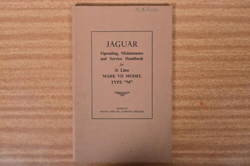 JAGUAR: An original 'JAGUAR Operating, Maintenance and Service Handbook for 3.5 Litre MARK VII MODEL TYPE "M" 'as issued by Jaguar Cars Ltd