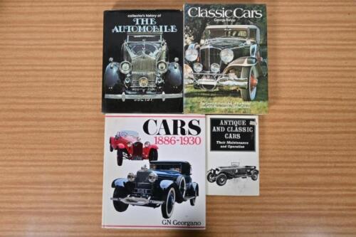 CLASSIC CARS: Four hardcover books detailing classic cars. 'CARS 1886-1930' by GN Georgano
