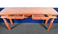 HALL TABLE: A Balinese hardwood ironbound hall table, 77cm high,165cm wide, 46cm deep - 3