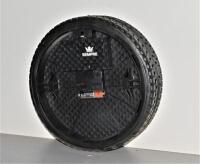 CLOCK: A novelty Sempre battery wheel form clock, 25cm diameter, working order - 2