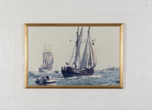 FALIE: A large photograph feature the ketch 'Falie', 55 x 83cm overall