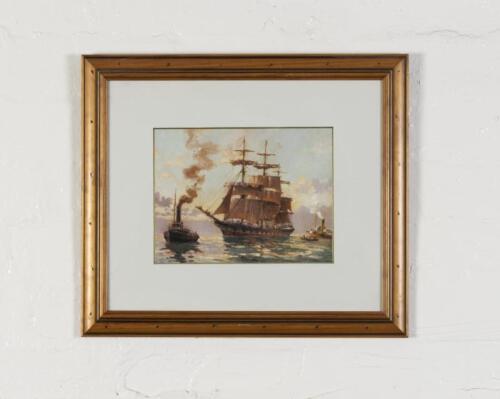 MOUNT STEWART: A reproduction print of the wool carrier 'Mount Stewart', framed and glazed, 40 x 46cm overall