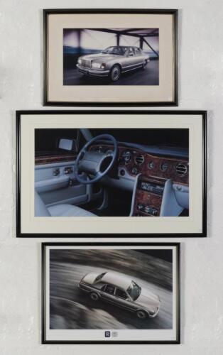 ROLLS-ROYCE: Three framed prints of the Rolls-Royce Seraph, largest image 47cm high x 82cm wide