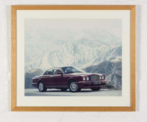 BENTLEY: A showroom display photographic print featuring the Continental R,48cm high x 61cm wide