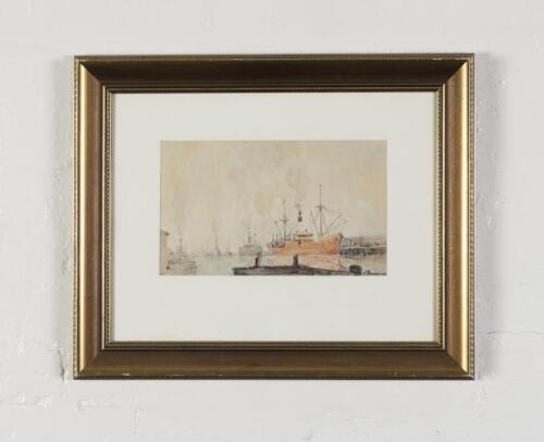REGINALD STURGESS: Harbour scene, watercolour, signed 'R.W Sturgess' lower left, scene is possibly at Williamstown,
