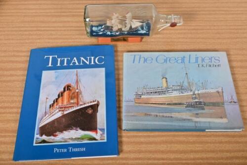 SHIPPING: Three shipping items. Ship in a bottle model - 'BRIGG "HAMBURG"