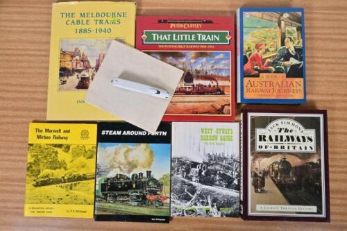 TRAINS/TRAMS: A group of books detailing trams and trains. 'THE MELBOURNE CABLE TRAMS 1885-1940' by Jack Cranston. Victorian Lines Railway Map