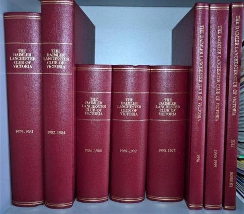 DAIMLER/LANCHESTER: Eight bound volumes of 'THE DAIMLER LANCHESTER CLUB OF VICTORIA' newsletters, years 1979-1981 to 2011
