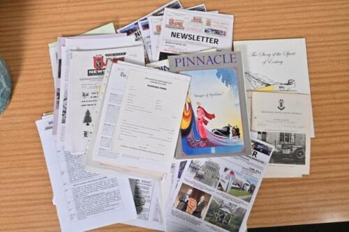 AUTOMOTIVE CLUBS/NEWSLETTERS: A quantity of club newsletters including 'The Daimler Lanchester Club Of Victoria', 'The Rolls-Royce Owner's Club Of Australia, 'Chryco Reporter'. 'The Story of the Spirit of Ecstasy' softcover book