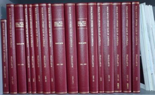 R.R.O.C (VICTORIA): A collection of 17 bound sets of 'Praeclarum' THE FEDERAL JOURNAL OF THE ROLLS-ROYCE OWNERS' CLUB OF AUSTRALIA, year range of 1965 to 2012.Includes loose editions