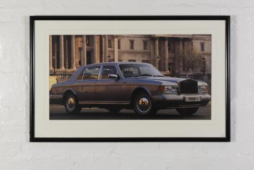 ROLLS-ROYCE: A showroom photographic print of a Silver Spur 'RRM 1', mounted, framed and glazed, 64cm high x 102cm wide overall