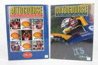 AUTOCOURSE 1992/93 F1: Two copies of Autocourse 1992/93. One copy with multiple F1 driver signatures.
