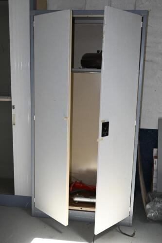 STORAGE: Two steel cupboards, 180cm high, 92cm wide, 46cm deep