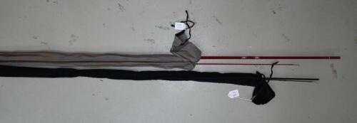 FLY FISHING RODS: A Penn Fenwick GFF858 2 piece 8' 6" graphite fly fishing rod, 260cm long and a Daiwa 146 2 piece 8' 6" carbon fly fishing rod, 260cm long