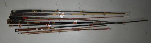 FLY FISHING RODS: A collection of Japanese fly fishing rods, some incomplete, various lengths