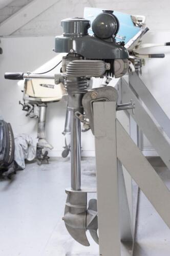 VICTA: A 1960s Victa 125 outboard motor in restored condition, cast aluminum, steel, cast manufacturer's mark to head &lsquo;Victa 125', serial no. 218131, 106cm high, 28cm wide, 54cm deep