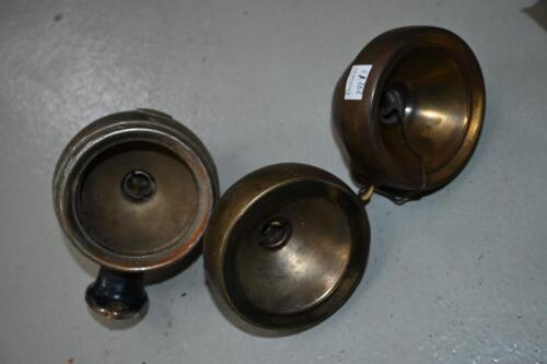 LUCAS: Three assorted Lucas brass side lamps, 9cm long and 11.5cm