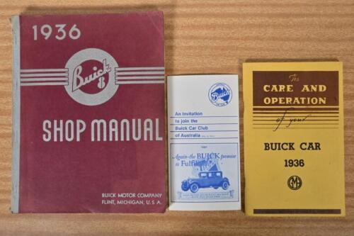 BUICK: Three Buick publications. Original '1936 Buick 8 SHOP MANUAL'. First edition published September 1, 1935