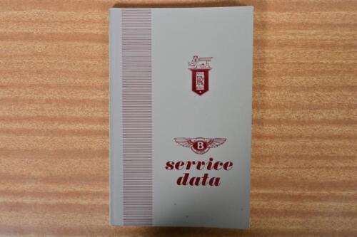 SILVER CLOUD/ 'S' TYPE: A 'service data' booklet for SILVER CLOUD AND BENTLEY 'S' TYPE. As reprinted by the Rolls Royce Owner Club