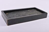VICTORIAN RAILWAYS: A framed wooden panel 'For Soap Press Button' from a wooden bodied carriage, 12 x 24cm - 3