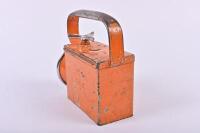 TASMANIAN GOVERNMENT RAILWAYS: A T.G.R. embossed battery operated guards and shunters lamp, 19cm high, 10cm wide, 17cm deep - 3