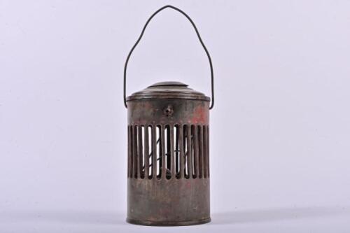APPLETONS: A circa 1900 Appletons works warning lamp with internal with Sherwood style burner, missing glass chimney, 25cm high