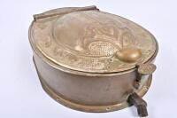 VICTORIAN RAILWAYS: An Art Nouveau brass pull down hand basin from wooden bodied carriage, circa 1920, 75cm high, 46cm wide, 18cm deep - 9