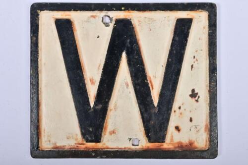 SOUTH AUSTRALIAN RAILWAYS: A cast iron whistle board, 26 x 30cm