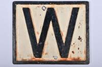 SOUTH AUSTRALIAN RAILWAYS: A cast iron whistle board, 26 x 30cm