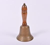 STATION BELL: A brass station masters bell, 20cm high