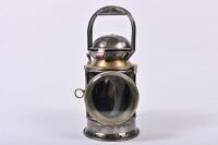 BRITISH RAILWAYS: A circa 1920s guards oil lamp complete with kerosene burner, 30cm high - 2