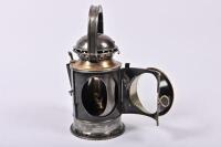 BRITISH RAILWAYS: A circa 1920s guards oil lamp complete with kerosene burner, 30cm high - 4