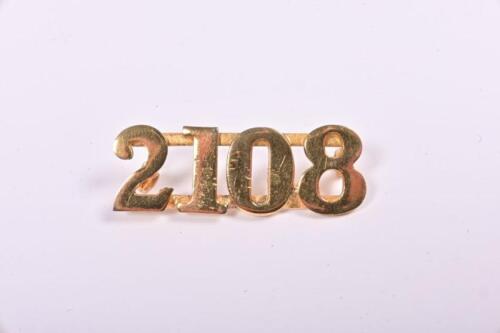 VICTORIAN RAILWAYS: A brass cap badge '2108'
